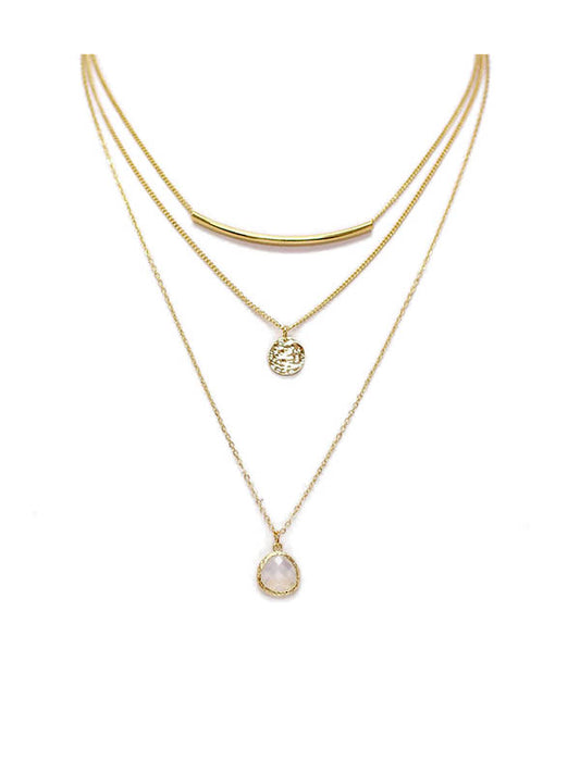 Big Metal London Multilayered Drop Coin Necklaces
