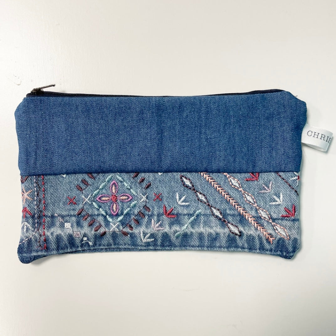 CHRISTIANA Recycled Denim Purse with Embroidery