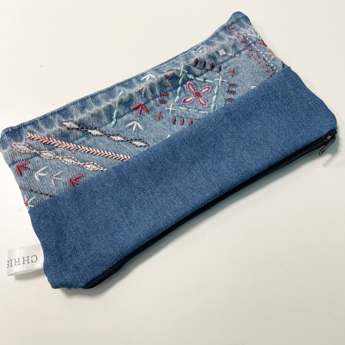 CHRISTIANA Recycled Denim Purse with Embroidery
