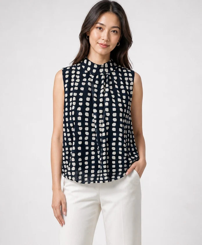 Sleeveless High Neck Blouses