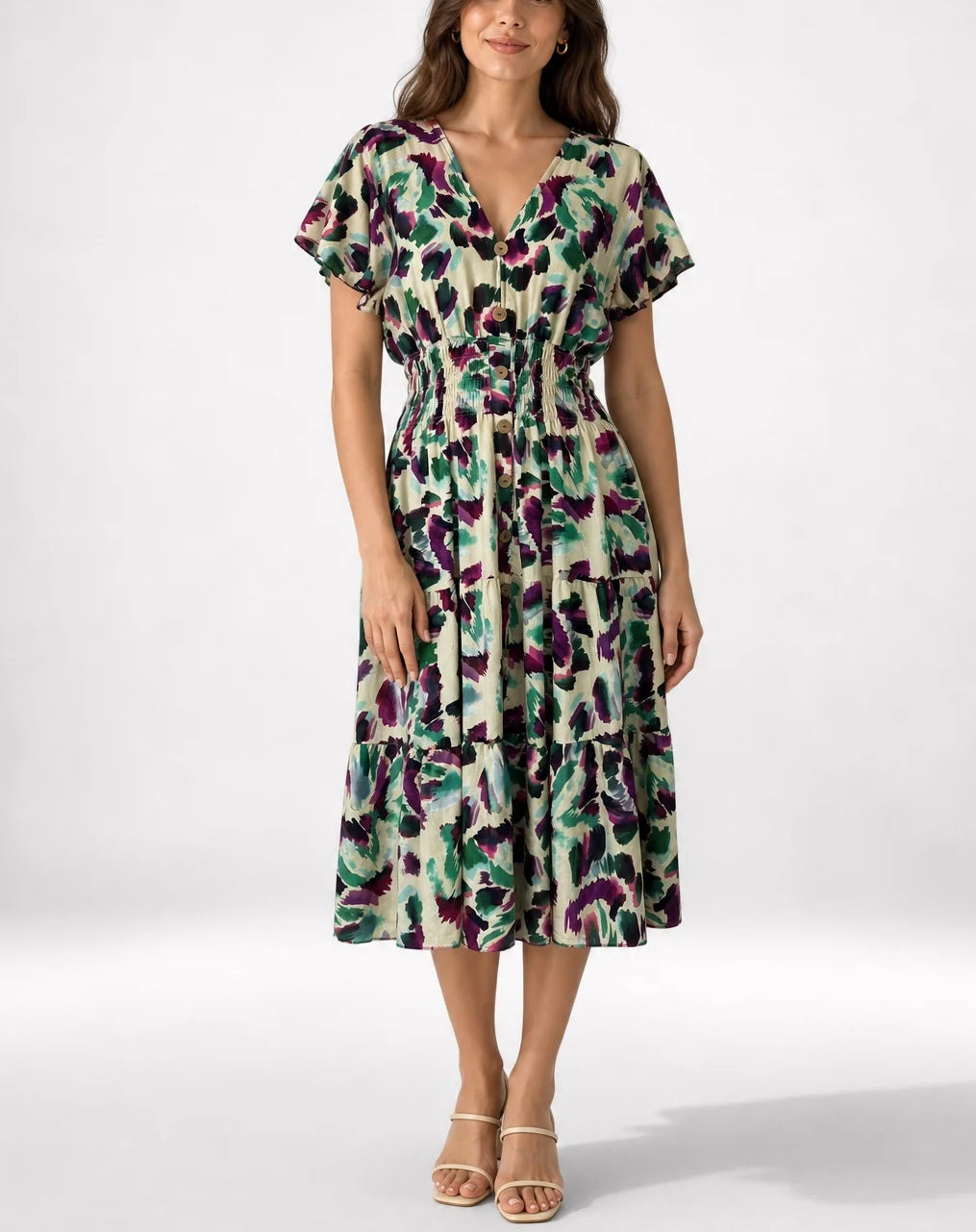 V-Neck Midi Dresses