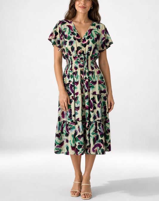 V-Neck Midi Dresses