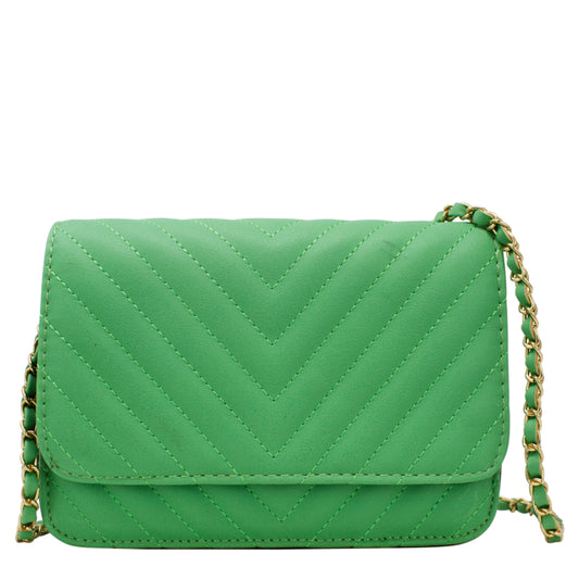 Quilted Crossbody Bags with Braided Chain