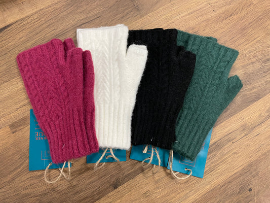 Cashmere Blend Knitted Fingerless Gloves