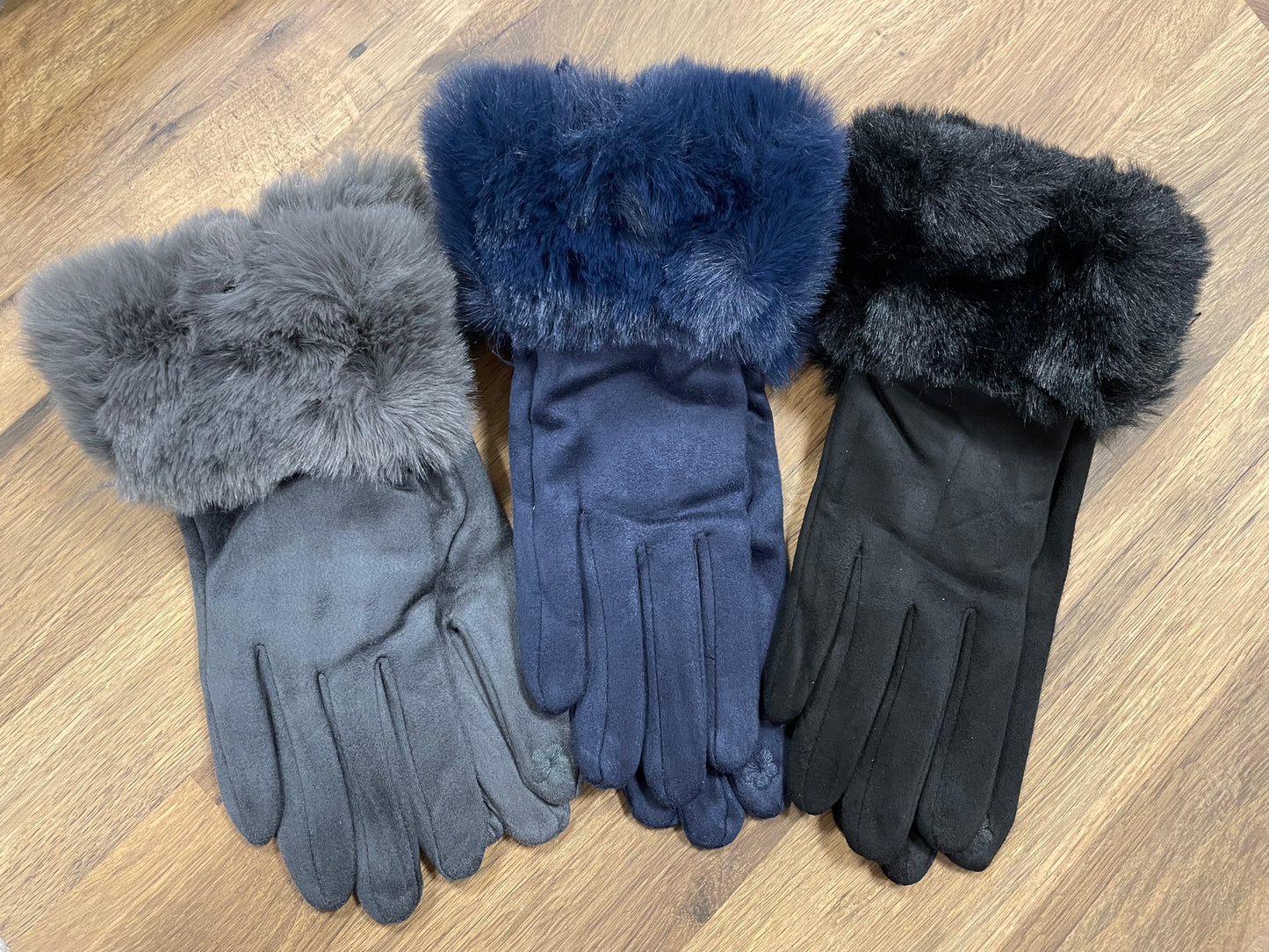 Faux Fur Cuff Gloves
